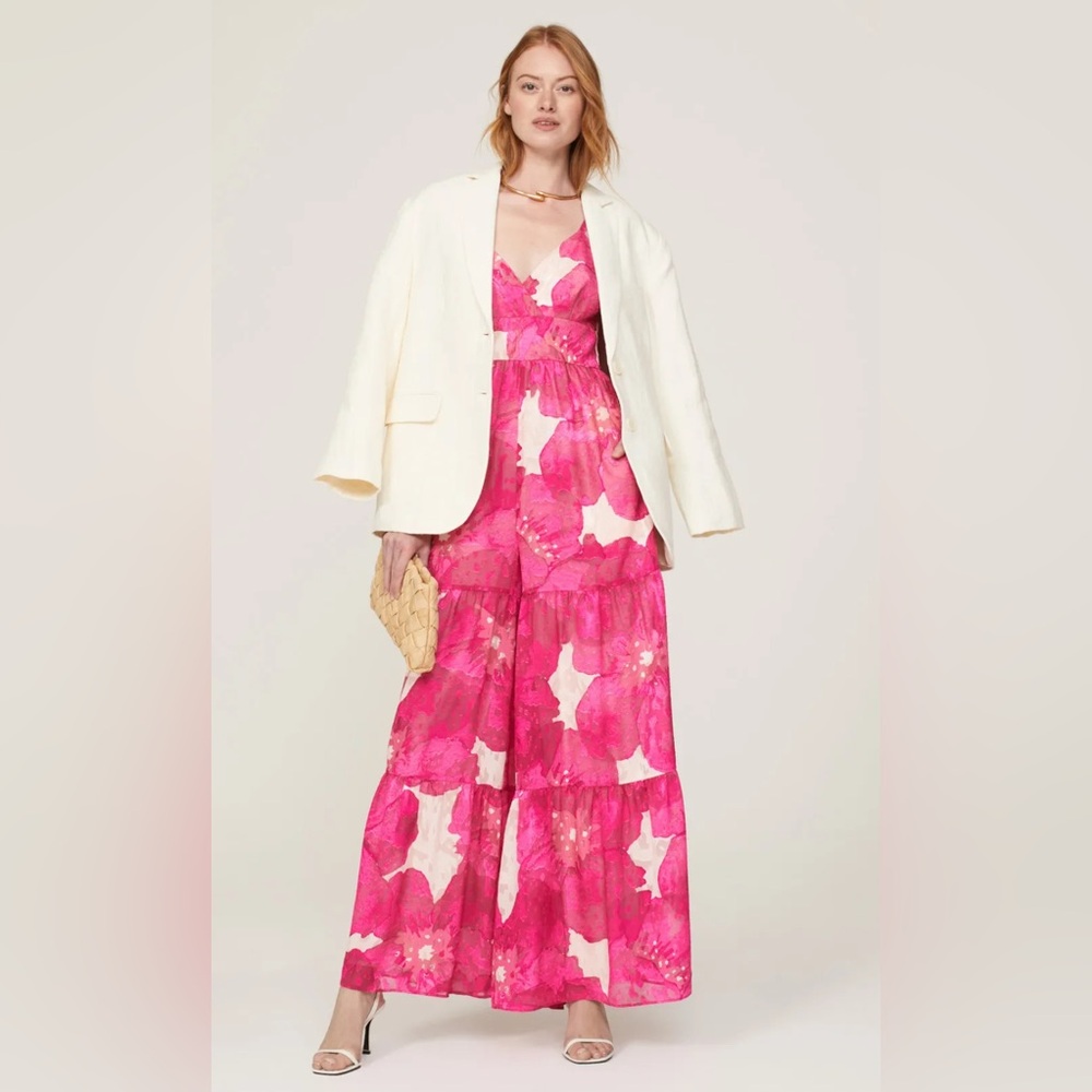 Slate & Willow Pink Floral Wide Leg Jumpsuit  Size 0